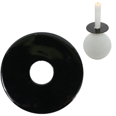 Stjernsund Kerzenring Loua schwarz glänzend 9cm | 24 Stück
