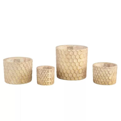 Ptmd Blumentopf Siedler Wabencreme xs 9 cm | 24 Stück