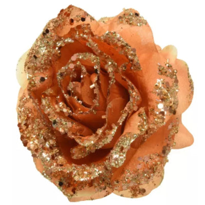 Everlands Rose auf Clip orange 14,5 cm | 48 Stück