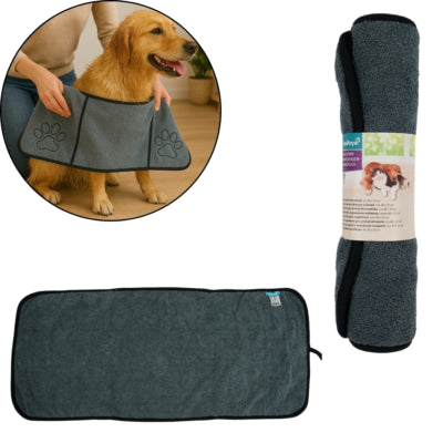 Zooroyal Haustierhandtuch grau blau 80 x 35 cm | 8 Stück
