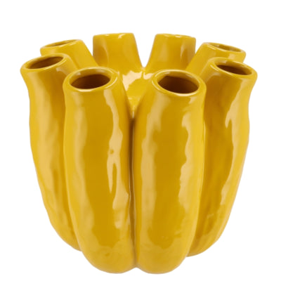 Daan Bugholzvase Luna Tube gelb 24 cm | 2 Stk