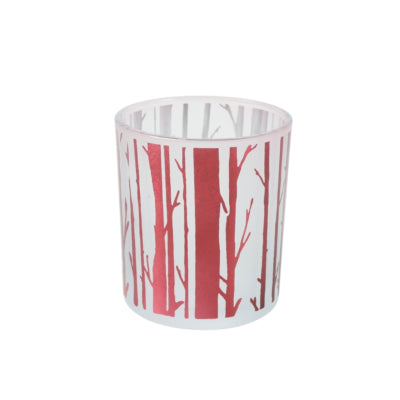 Countryfield Teelichthalter Birke Rot Metallic 8 cm | 24 Stück