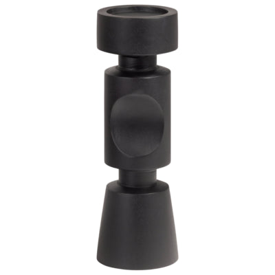 Woood Kerzenständer Midi Mangoholz schwarz 36 cm | 3 Stück