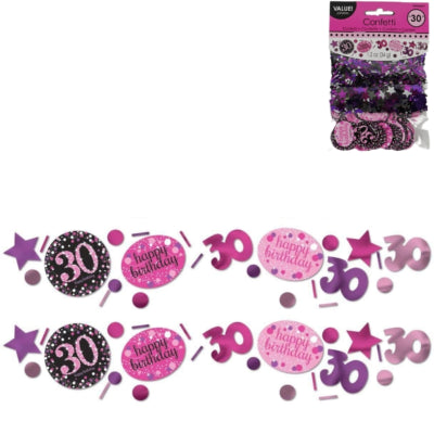 Amscan Konfetti 30 Jahre rosa 34 g | 48 Stück
