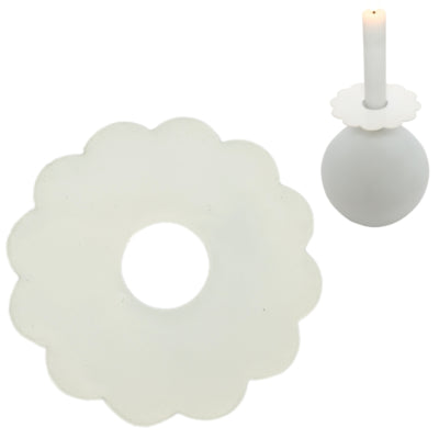 Stjernsund Kerzenring Loua Blume weiß glänzend 9,3 cm | 24 Stück