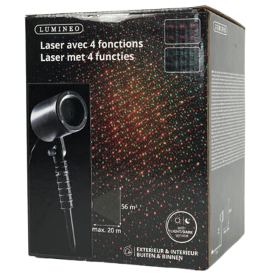Lumineo(r) Laserprojektor 4 Funktionen IP44 EU-Stecker 40 cm | 10 Stück