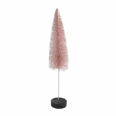 Countryfield Weihnachtsbaum auf Sockel Glitzer altrosa 30 cm | 12 Stück