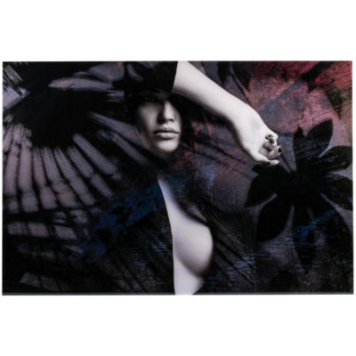 Ptmd Glasgemälde exklusive Kunst Shady Lady von Mönch 150 x 100 cm