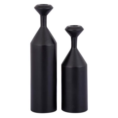 Ptmd Kerzenständer Yanou l Aluminium schwarz 29 cm | 4 Stück