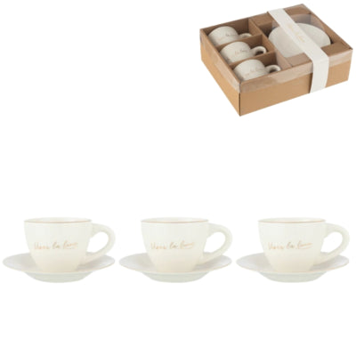 J-Line Espressotasse mit Untertasse 15 cm 6er-Set | 4 Stück
