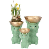 Daan Bugholzschale Hase grün 28 cm | 4 Stück