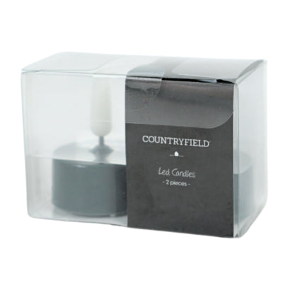 Countryfield LED Teelicht Elegance Flammeneffekt grau 5 cm 2er Set | 24 Stück