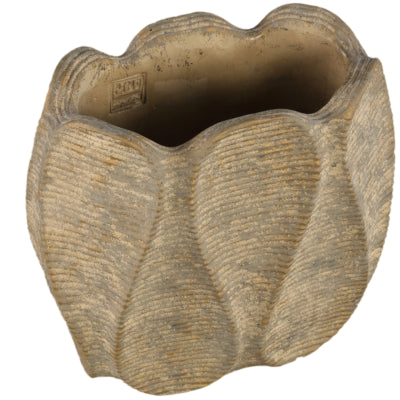 Ptmd Blumentopf wachsartig oval braun 30 cm | 2 Stk