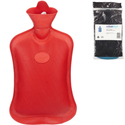 Relaxdays Wärmflasche rot 2 l | 6 Stück