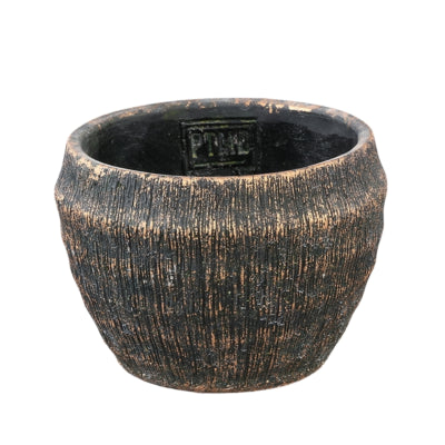 Ptmd Blumentopf Sary S schwarz goldfarben 12 cm | 12 Stück