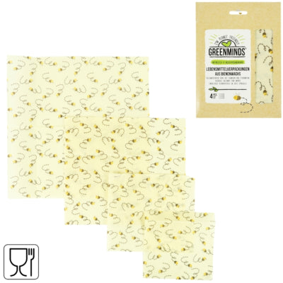 Greenminds Bienenwachsfolie 33 cm 4er-Set | 8 Stück