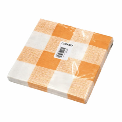Servietten orange weiß 33 x 33 cm 20 Stück | 36 Stück