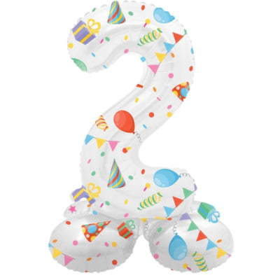 Folat Folienballon stehend 2 fröhliche Party 41 cm | 20 Stück