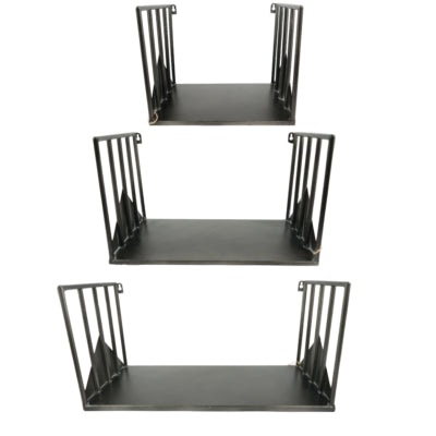 Wandregal Metall schwarz 52 cm 3er-Set | 2 Stk