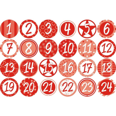 Adventskalender Geschenkset DIY rot 26 cm | 24 Stück