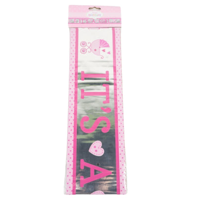 Amscan Folienbanner „It's a Girl“ 7,62 m | 36 Stück