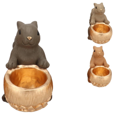 Daan Bugholzschale Jingle Eichhörnchen sitzend braun 17 cm 3-fach sortiert | 6 Stück