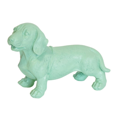 Housevitamin Statue Dackel Hund mintgrün 19 cm | 2 Stk