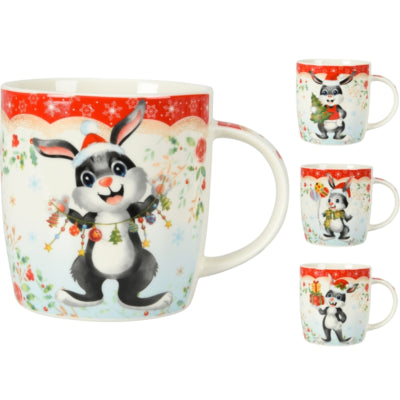 Becher Weihnachtshase 370 ml 4-fach sortiert | 12 Stück