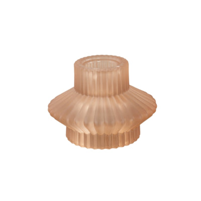 Ptmd Kerzenständer Tyve Duo Milchglas beige 7 cm | 12 Stück