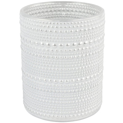 Countryfield Teelichthalter Hailey M weiß silber 10 cm | 24 Stück