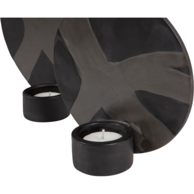 Wand-Teelichthalter schwarz 20 cm 2er-Set | 6 Stück
