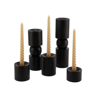 Daan Bugholz Kerzenständer Dobra schwarz 7 cm | 12 Stück