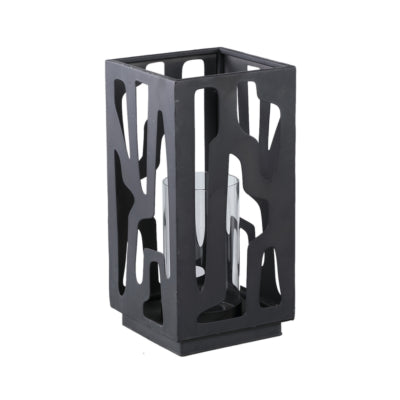 Ptmd Laterne Dewey schwarz 32 cm | 2 Stk