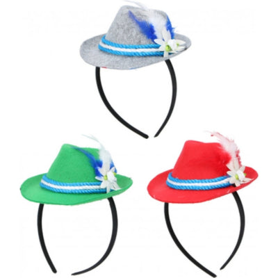 Oktoberfest-Stirnband 18 cm 3-fach sortiert | 24 Stück