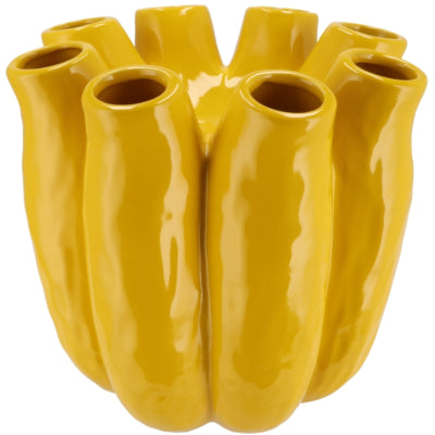 Daan Bugholzvase Luna Tube gelb 30 cm | 2 Stk
