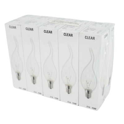 Glühbirne Kerze transparent E14 230V 15W | 100 Stück