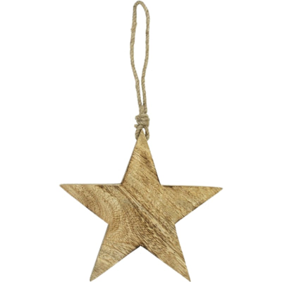 Anhänger Stern Mangoholz 19 cm | 48 Stück