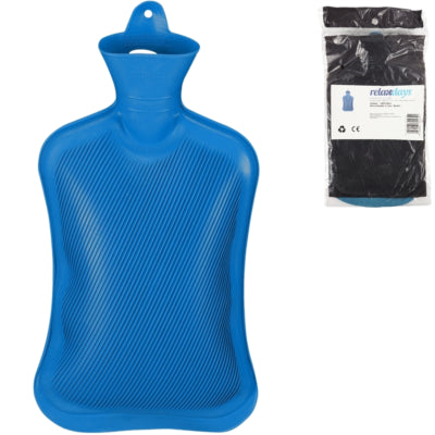 Relaxdays Wärmflasche blau 2 l | 6 Stück