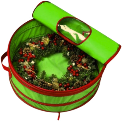 Aufbewahrungstasche Weihnachtskranz Weihnachtsbeleuchtung grün 60 cm | 24 Stück