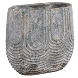 Ptmd Blumentopf Rexin oval grau L 40 cm | 2 Stk - afbeelding 1