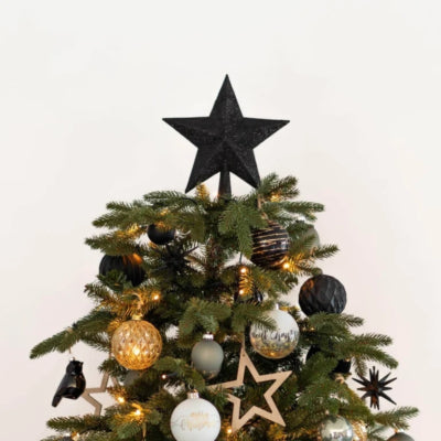 Peak Weihnachtsstern Glitzer schwarz 23 cm | 24 Stück