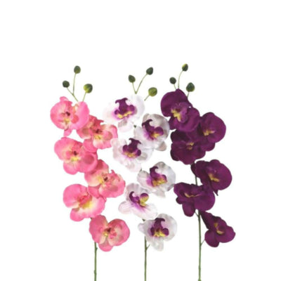 Kunstblume Orchidee 78 cm 3 farbig sortiert | 48 Stück