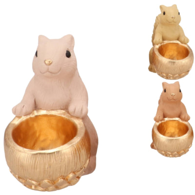 Daan Bugholzschale Jingle Eichhörnchen sitzend sandrosa 17 cm 3 sortiert | 6 Stück