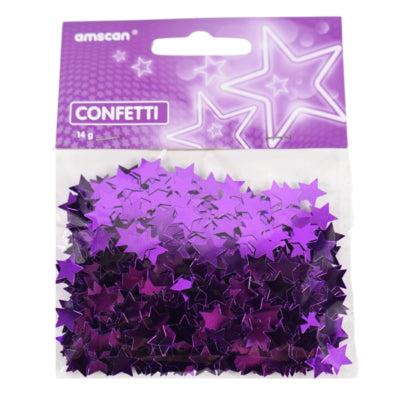 Amscan Konfetti Sterne metallic lila 14 g | 48 Stück