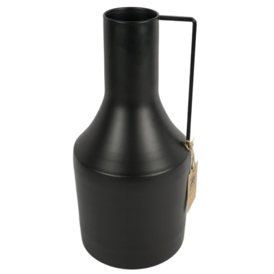 Vase Flasche Metall mattschwarz 33,5 cm | 4 Stück