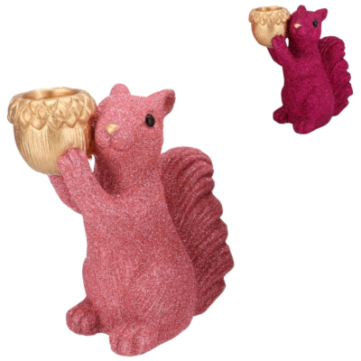 Daan Bugholzschale Jingle Eichhörnchen stehend rosa 16 cm 2 sortiert | 6 Stück