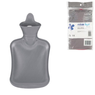 Relaxdays Wärmflasche grau 1 l | 12 Stück