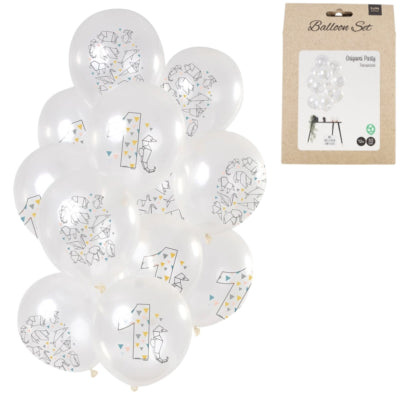 Folat Luftballons Origami Figur 1 Jahr 30 cm 12er Set | 24 Stück