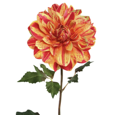 Ptmd Kunstblume Dahlie gelb rot 73 cm | 6 Stück