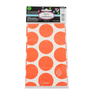 Amscan Geschenkverpackung orange weiß 18 cm x 11 cm | 48 Stück